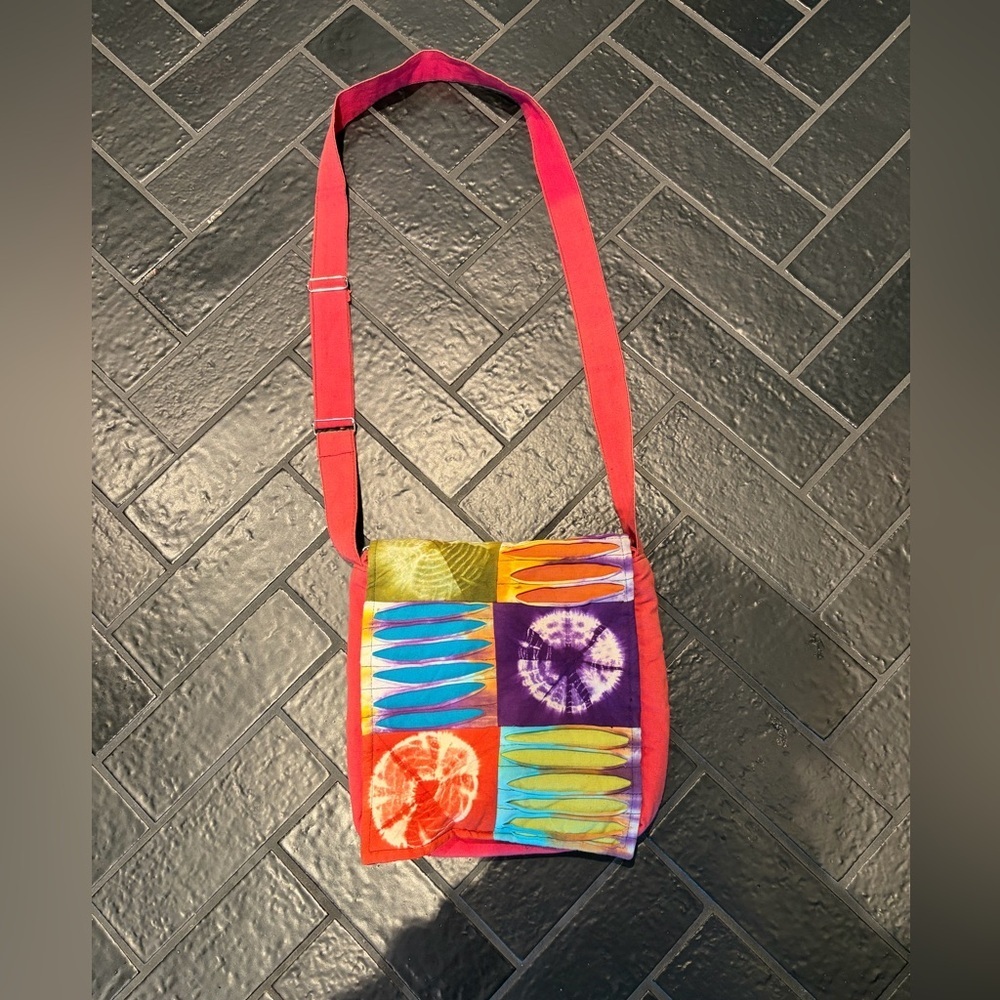 Vintage Nepal Patchwork Crossbody Bag  Festival Shoulder Purse Cotton Handmade